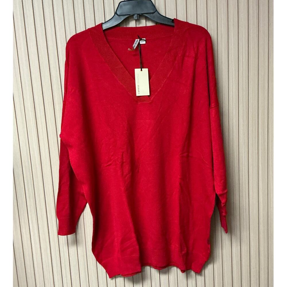 Capsule Red V-Neck Sweater Size US 16/18